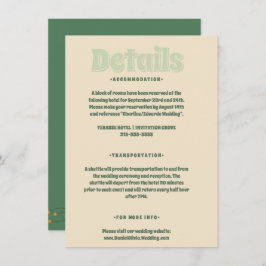 Grüne Vosvos Minimale Hochzeit Begleitkarte