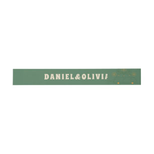 Grüne Vosvos Minimale Hochzeit Einladungsbanderole