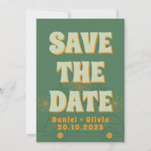 Grüne Vosvos Minimale Hochzeit Save The Date