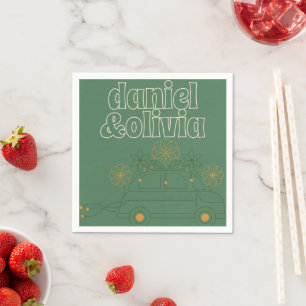 Grüne Vosvos Minimale Hochzeit Serviette