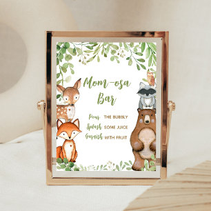 Grüne Wald-Baby-Party-Mom-Osa-Bar-Schild Poster