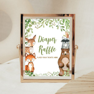 Grüne Wald-Baby-Party-Windel-Raffle Poster