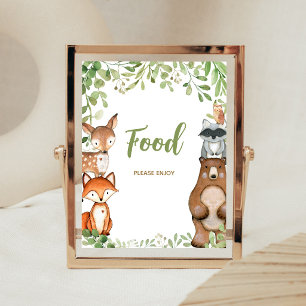 Grüne Wald-Baby-Shower-Essensschild Poster
