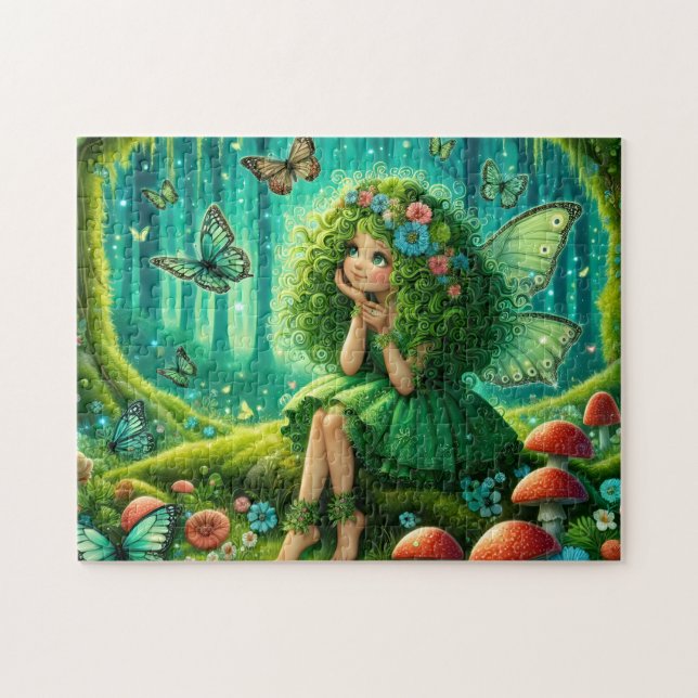 Grüne Wald Fee Puzzle (Horizontal)