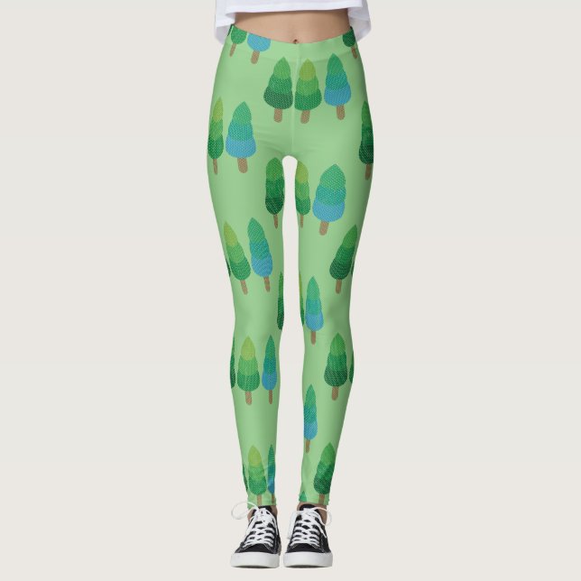 Grüne Wälder Bäume Thunder_Cove Leggings (Vorderseite)