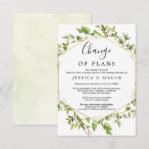 Grüne Wälder Hochzeit verzögert Ankündigung