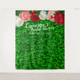 Grüne Wand Garten Florale Brautparty Kulisse Wandteppich