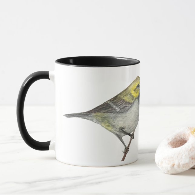 Grüne Warbler-Tasse Tasse (Mit Donut)