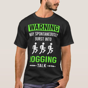 Grüne Warn Jogging Jog Jogger T-Shirt