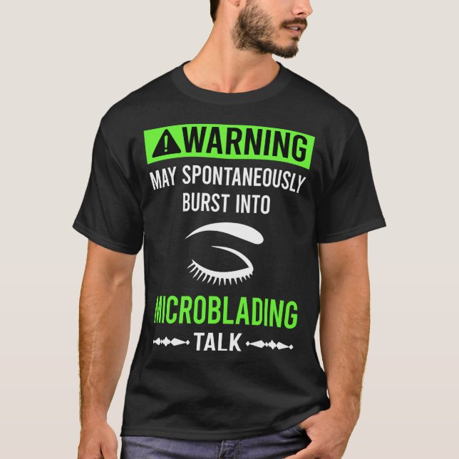Grüne Warnmikroblading T-Shirt (Vorderseite)