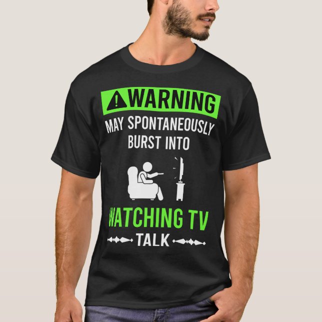 Grüne Warnung Fernsehen T-Shirt (Vorderseite)