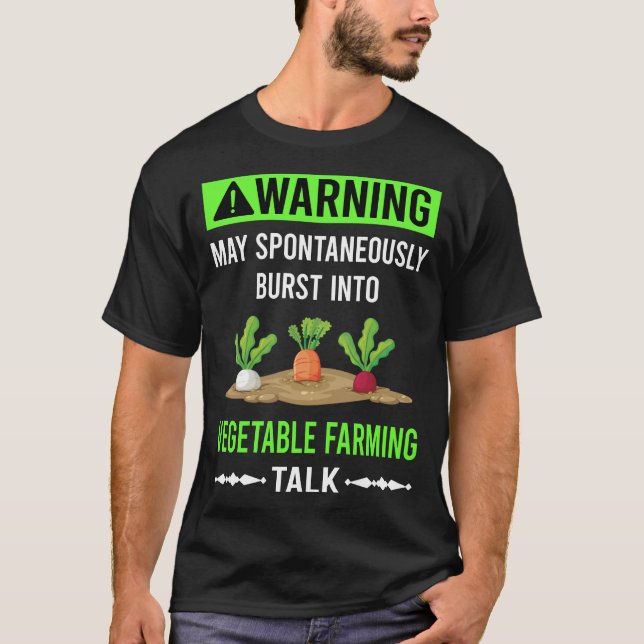 Grüne Warnung Gemüseanbau T-Shirt (Vorderseite)