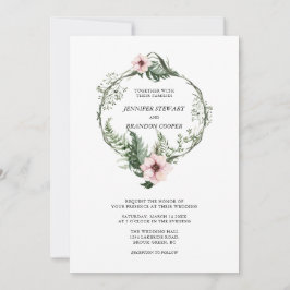 Grüne Wasserfarbe Blumenzauber Einladung zur Hochz