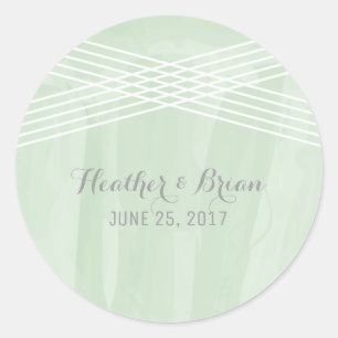 Grüne Wasserfarbe Deko Hochzeit Runder Aufkleber