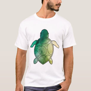 Grüne Wasserfarbe der Meeresschildkröte T-Shirt