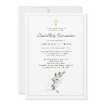 Grüne Wasserfarbe Kreuz Erste Heilige Kommunion