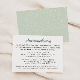 Grüne Wasserfarbe Rustikale Hochzeitsunterkünfte Begleitkarte
