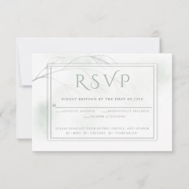 Grüne Wasserfarbe Schwarz Wash Grau Willow RSVP Karte