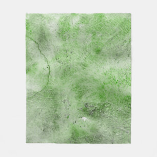 Grüne Wasserfarbe und Tintetexturen auf weißem Pap Fleecedecke