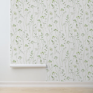 Grüne Wasserfarben Blätter Botanischer Garten Tapete