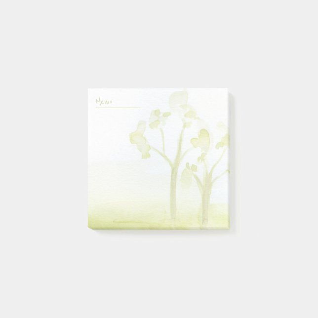 Grüne Wasserfarben Post-it Klebezettel (Vorderseite)