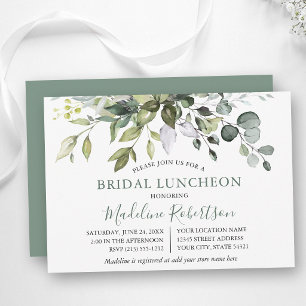 Grüne Wasserfarben Sage Green Bridal Luncheon Einladung