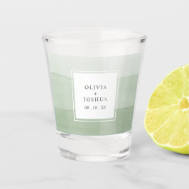 Grüne Wasserfarbenhochzeit Schnapsglas