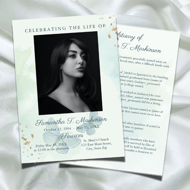 Grüne Wasserfarbenschmetterlingsbeerdigung Programm (Von Creator hochgeladen)