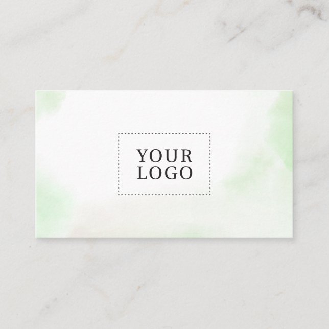 Grüne Watercolor Wash Minimal-Logo-Visitenkarte Visitenkarte (Vorderseite)