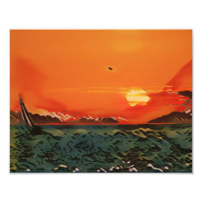 Grüne Waves Fotodruck (Vorne)