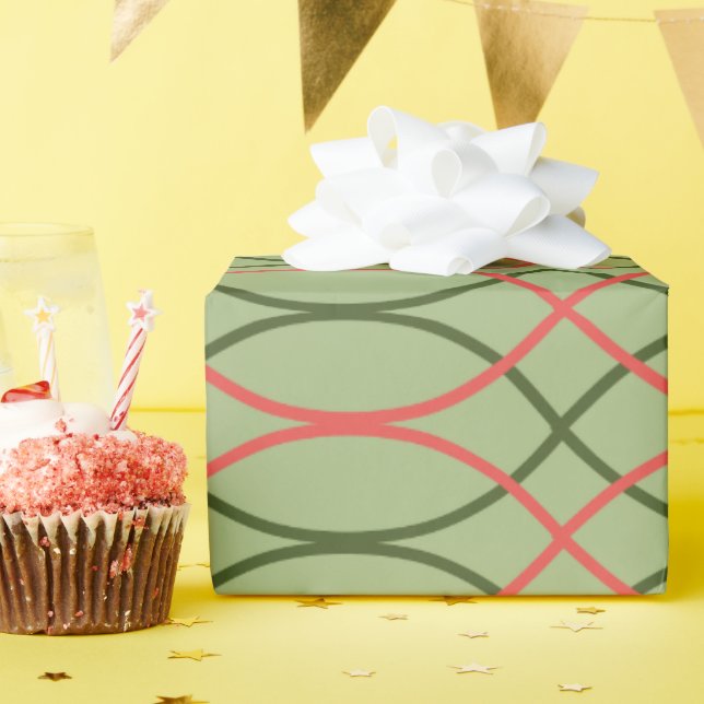 Grüne Waves Geschenkpapier (Geburtstagsparty)