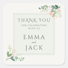 Grüne, weich, rosa, hellgrüne Namen Quadratischer Aufkleber