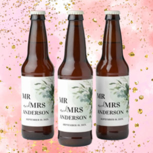 Grüne weiche Hochzeitszunge Botanisches Papa Bierflaschenetikett
