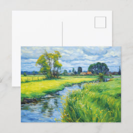 Grüne Weiden entlang der Havel Postkarte