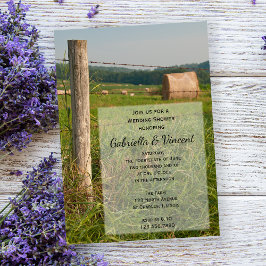 Grüne Weiden Land Ranch Polterabend Einladung