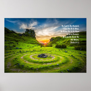 "Grüne Weiden" Psalm 23:1-2 Anointed Prophetic Poster