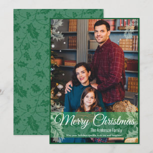 Grüne Weihnachten Holly Verlasse Green Frame Foto