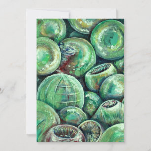 Grüne Weihnachtsbälle Feiertagskarte