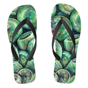 Grüne Weihnachtsbälle Flip Flops