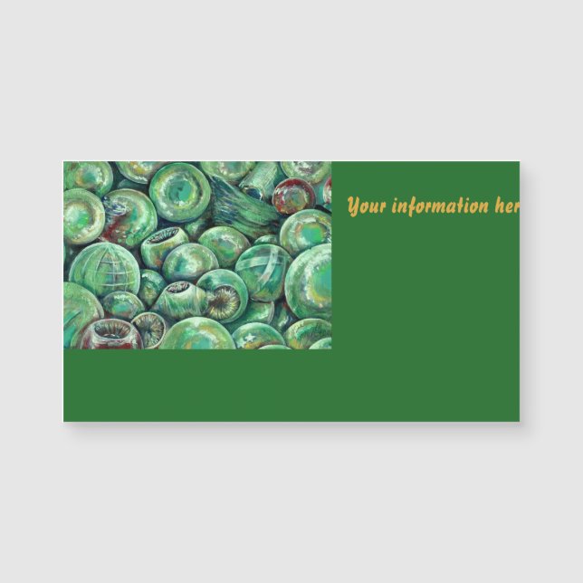 Grüne Weihnachtsbälle Magnetkarte (Vorderseite)