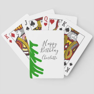 Grüne Weihnachtsbaum Frohe Geburtstag Dezember Win Spielkarten