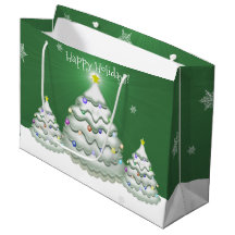 Grüne Weihnachtsbaum-Geschenktasche