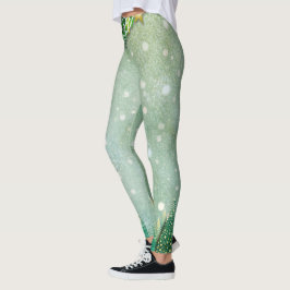 Grüne Weihnachtsbaum-Leggings Leggings
