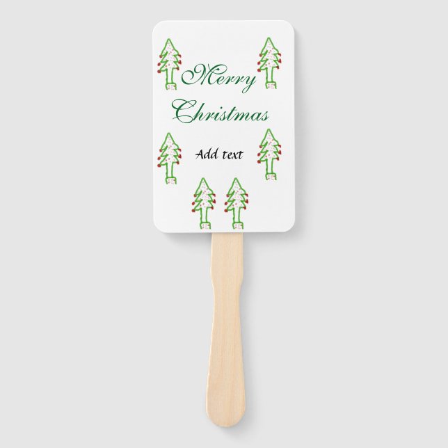 Grüne Weihnachtsbaum Rote Kirsche frohe Weihnachts Fächer (Vorderseite)