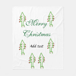 Grüne Weihnachtsbaum Rote Kirsche frohe Weihnachts Fleecedecke