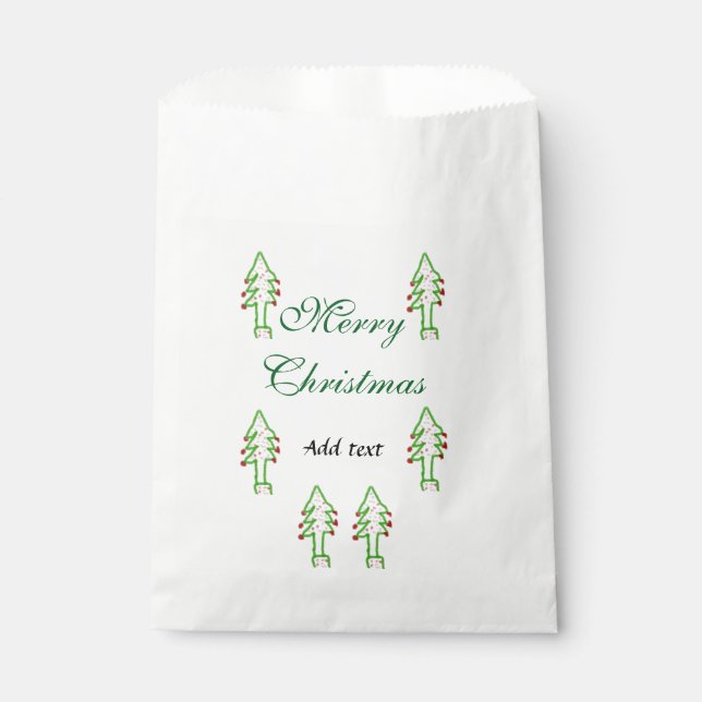 Grüne Weihnachtsbaum Rote Kirsche frohe Weihnachts Geschenktütchen (Vorderseite)