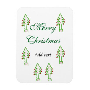 Grüne Weihnachtsbaum Rote Kirsche frohe Weihnachts Magnet