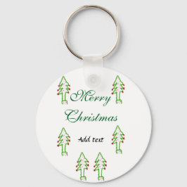 Grüne Weihnachtsbaum Rote Kirsche frohe Weihnachts Schlüsselanhänger