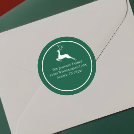 Grüne Weihnachtsbaum Runde Rücksendeadresse Runder Aufkleber