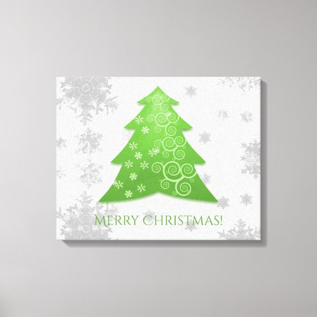 Grüne Weihnachtsbaum Stretch Canvas Print Leinwanddruck (Vorderseite)